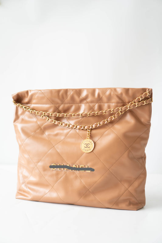 C22 in Medium Rich Caramel Calfskin with Gold Hardware