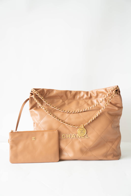 C22 in Medium Rich Caramel Calfskin with Gold Hardware
