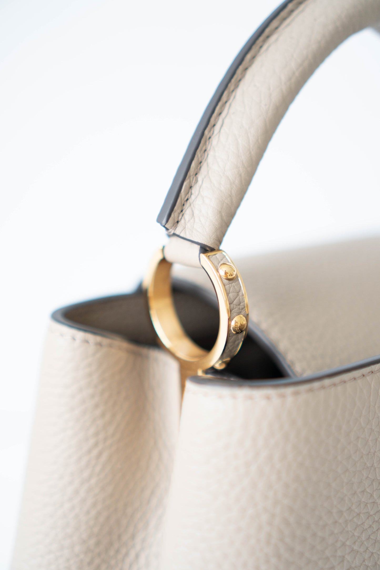 CapucinesBB in Taupe Taurillon with Gold hardware