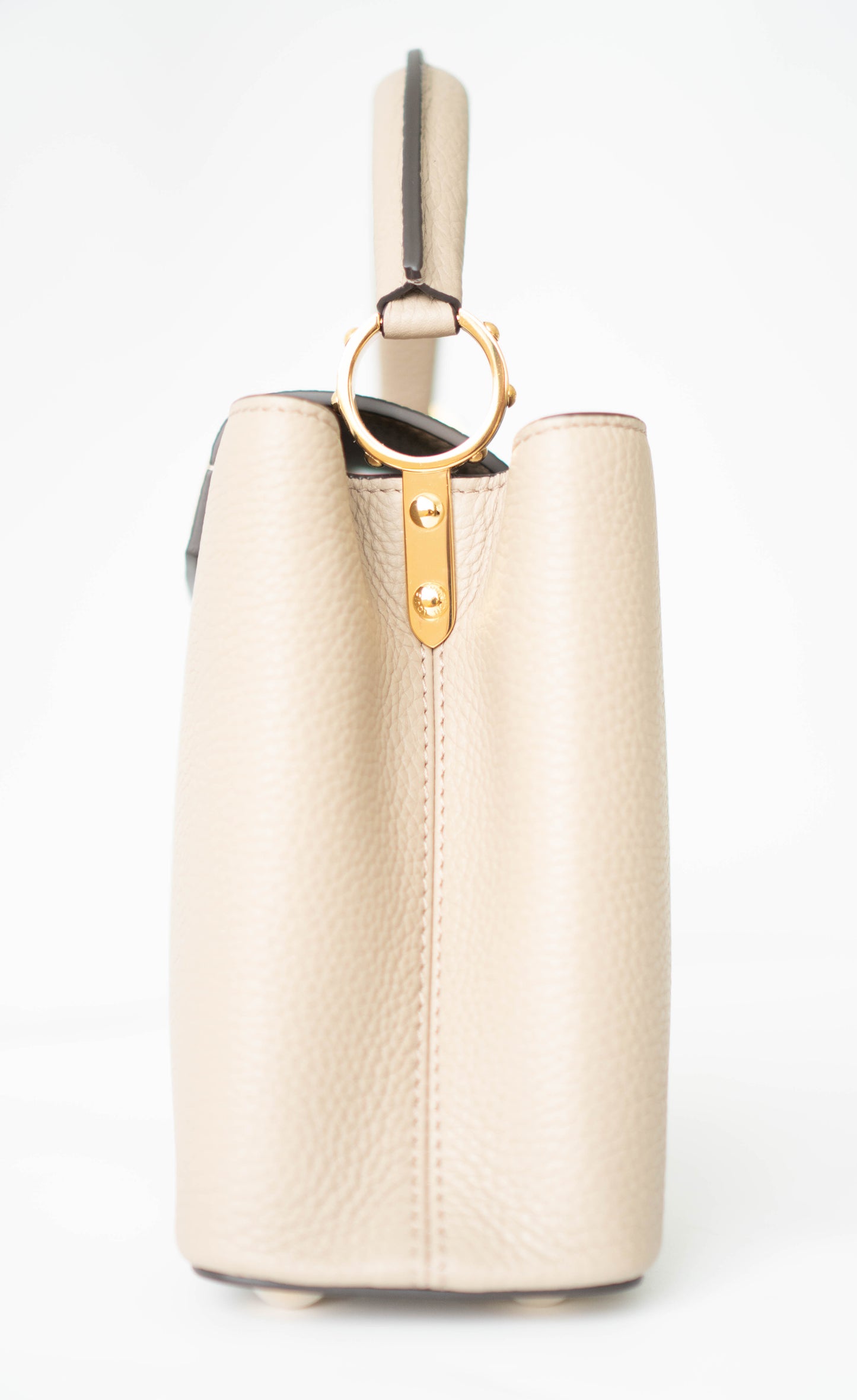 CapucinesBB in Taupe Taurillon with Gold hardware