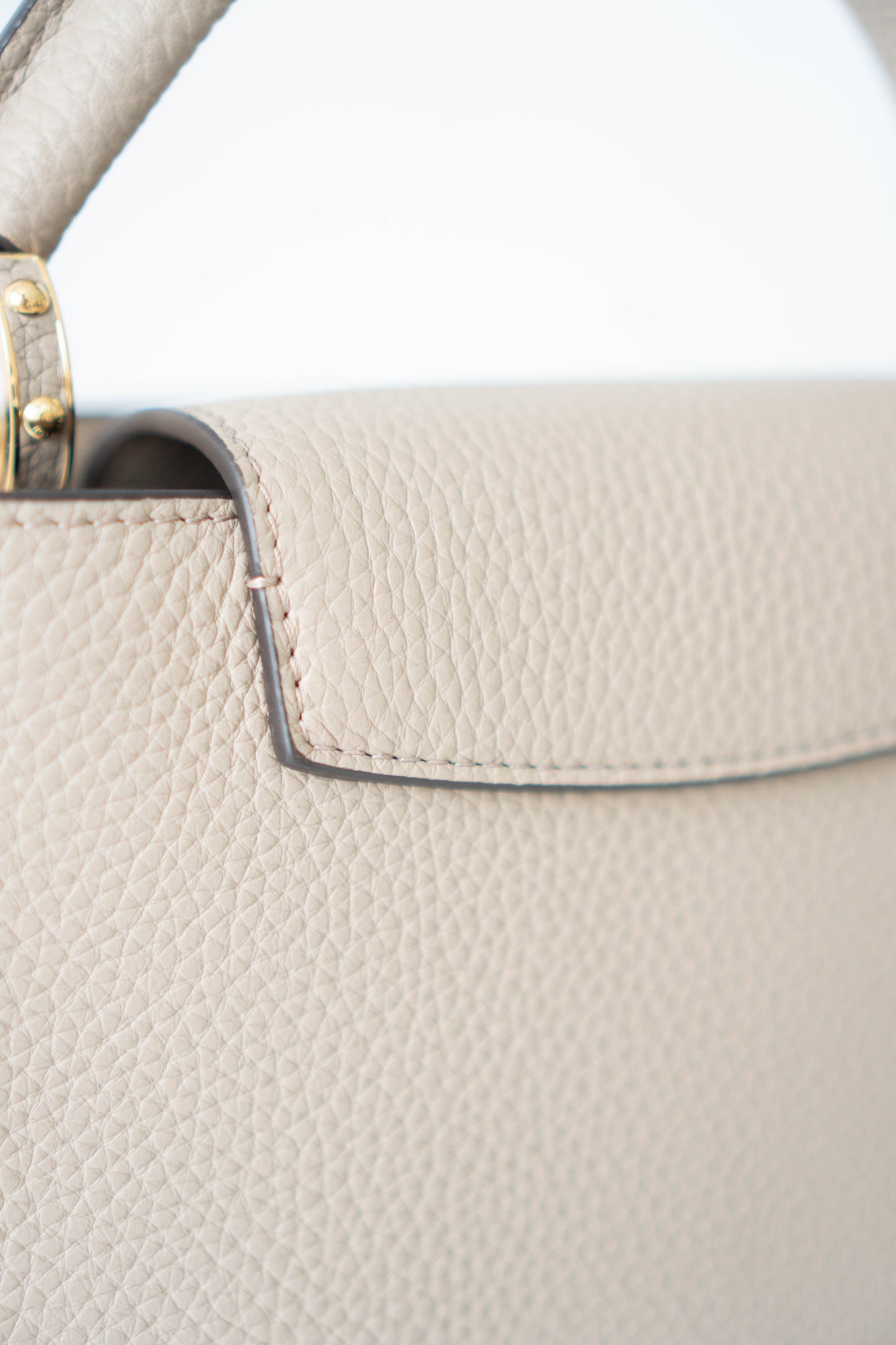 CapucinesBB in Taupe Taurillon with Gold hardware