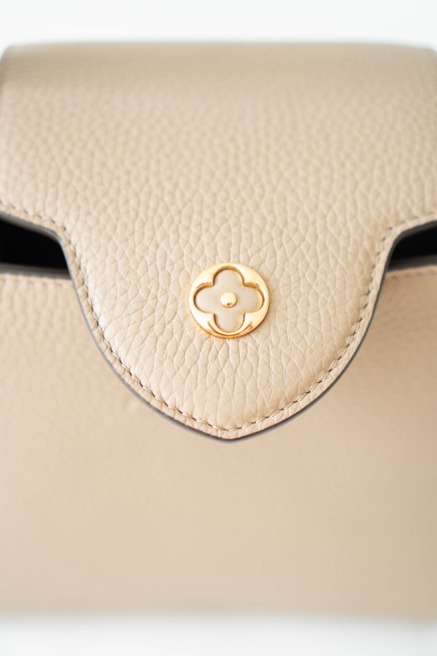 CapucinesBB in Taupe Taurillon with Gold hardware