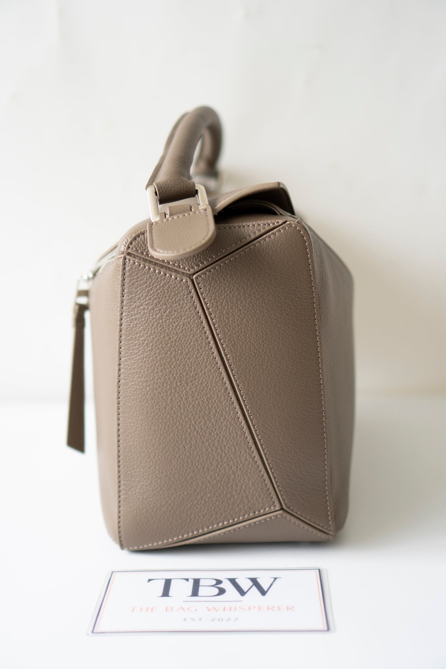 Puzzle Large – Taupe Gray Grained Leather