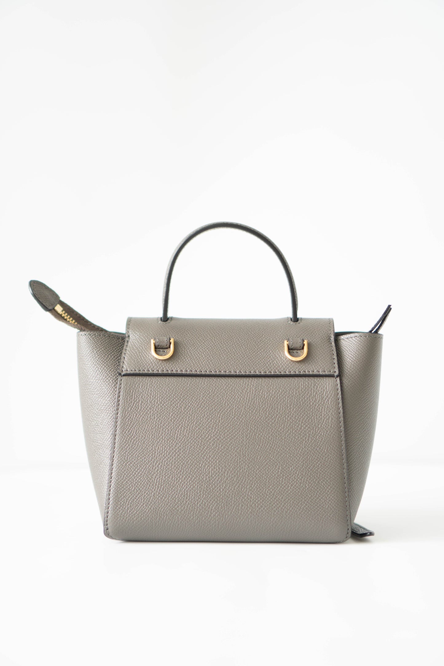 Pico Belt in Grey Calfskin with Gold Hardware