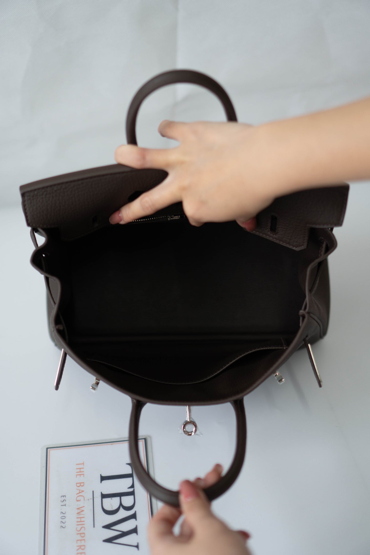 BK 25 – Ebene Togo (With Intricate Leather Pattern) with Palladium Hardware