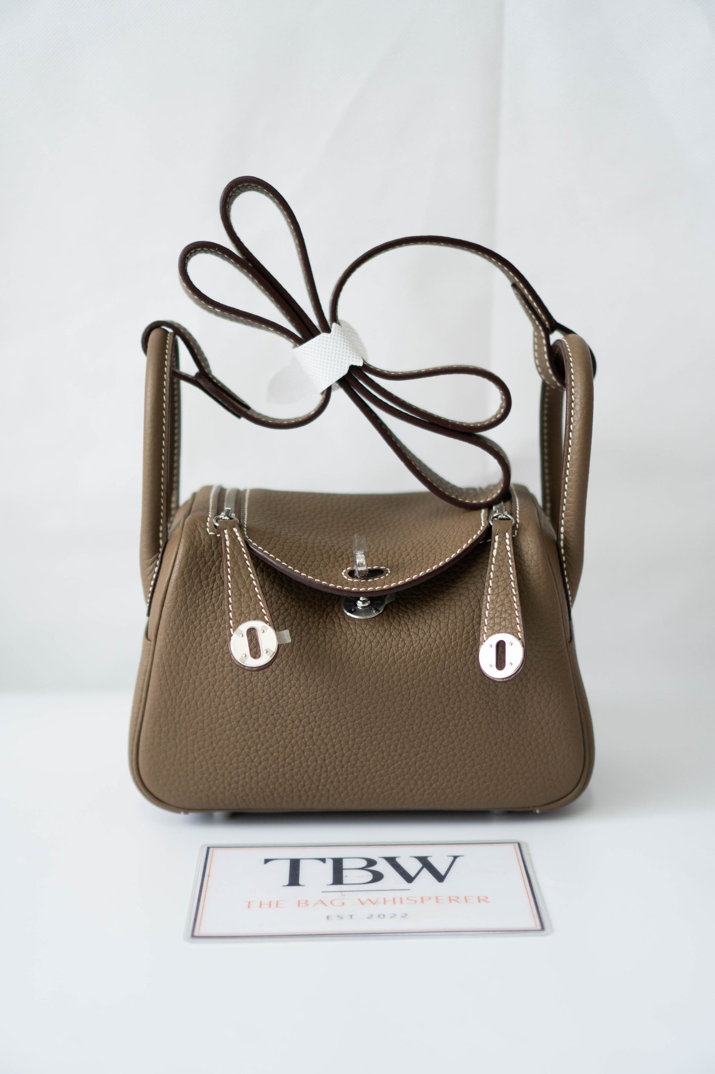 Mini Lind – Etoupe Clemence with Palladium Hardware