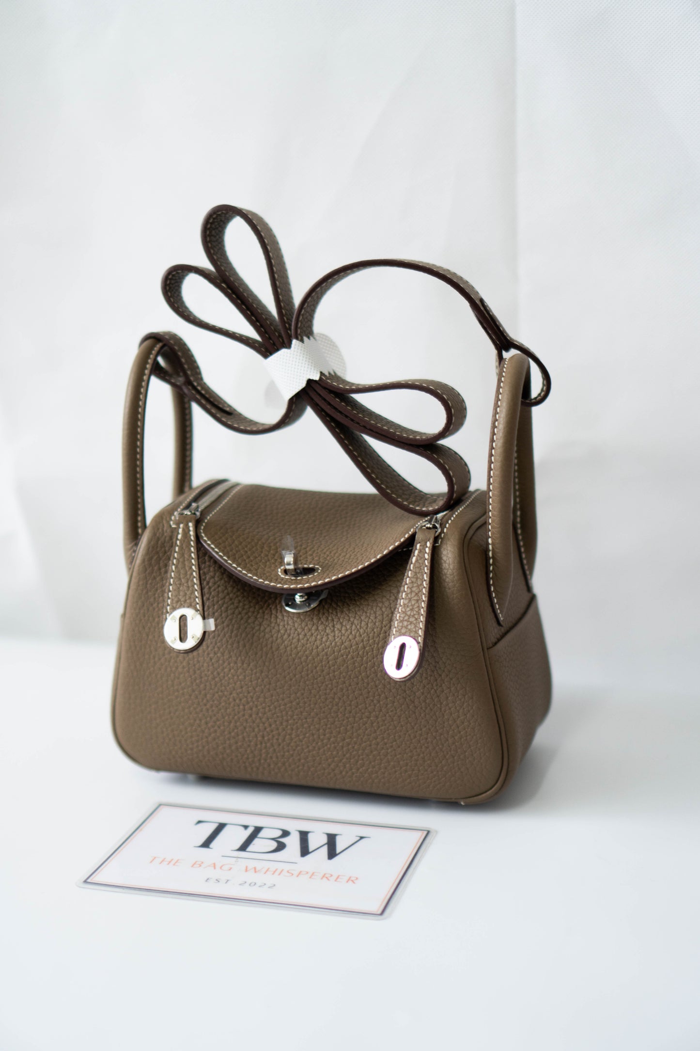 Mini Lind – Etoupe Clemence with Palladium Hardware