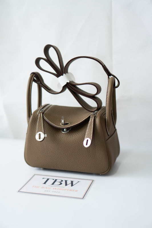 Mini Lind – Etoupe Clemence with Palladium Hardware