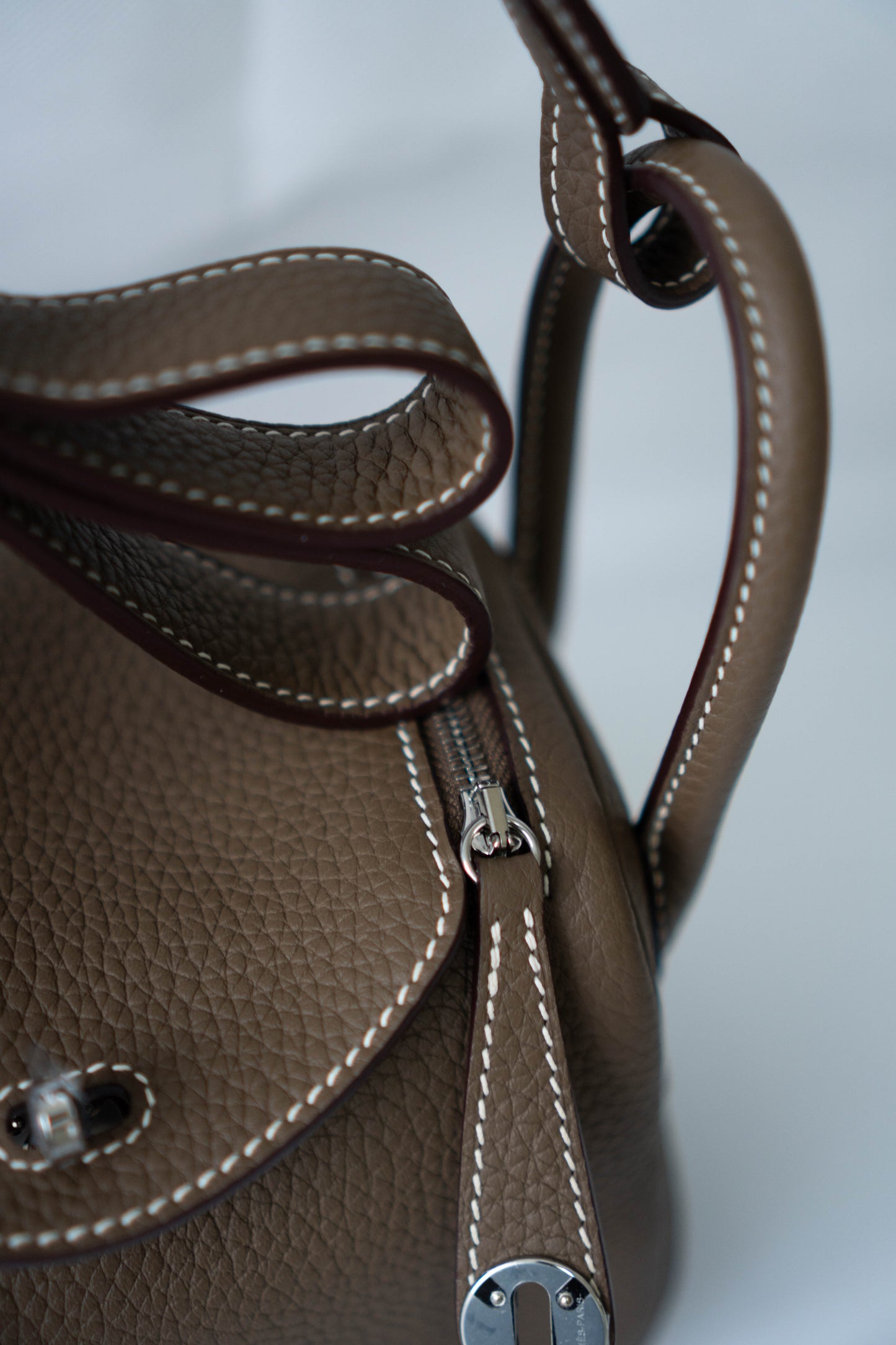 Mini Lind – Etoupe Clemence with Palladium Hardware