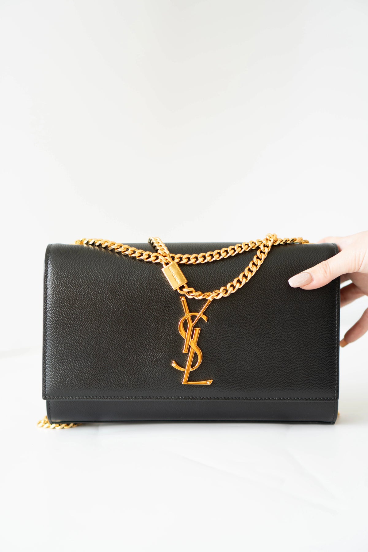 Kate in Medium Black with Gold Hardware