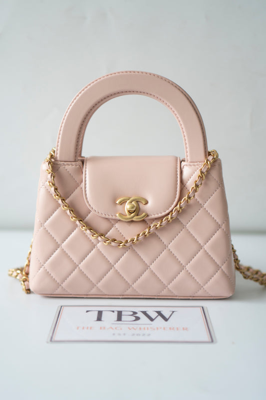 Kelly – Powder Pink Calfskin with Aged Gold Hardware