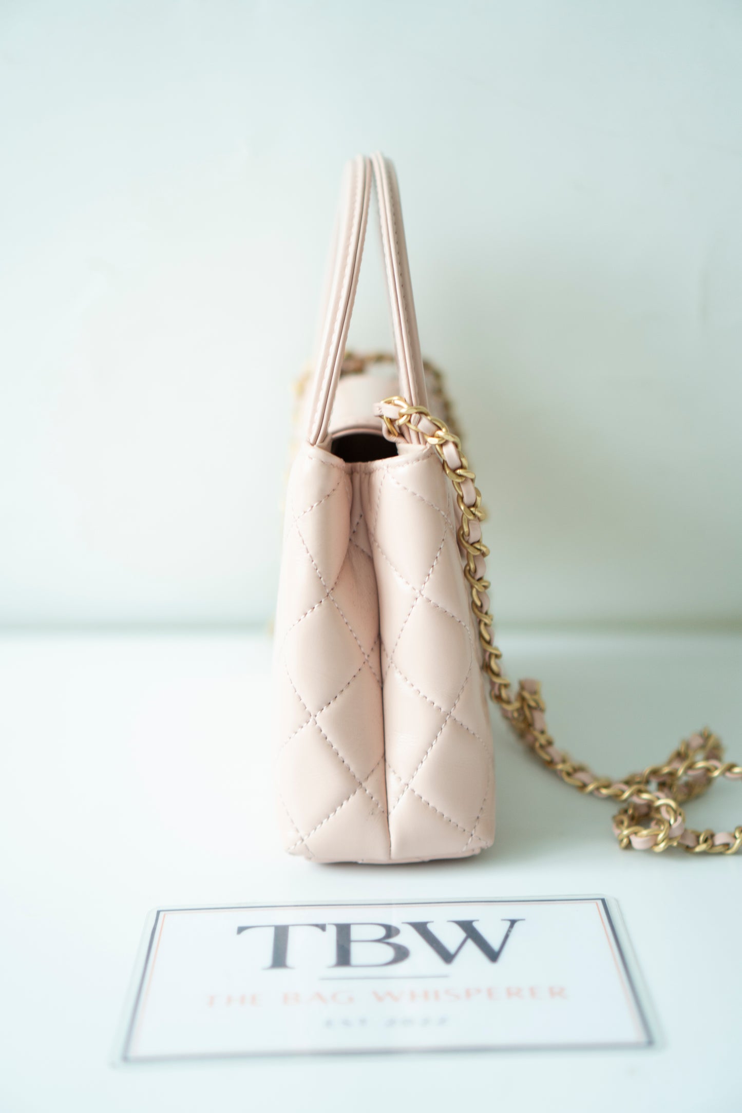 Kelly – Powder Pink Calfskin with Aged Gold Hardware