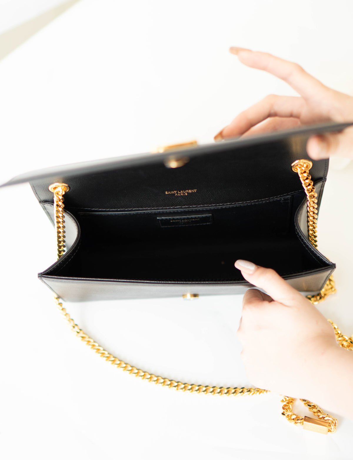 Kate in Medium Black with Gold Hardware
