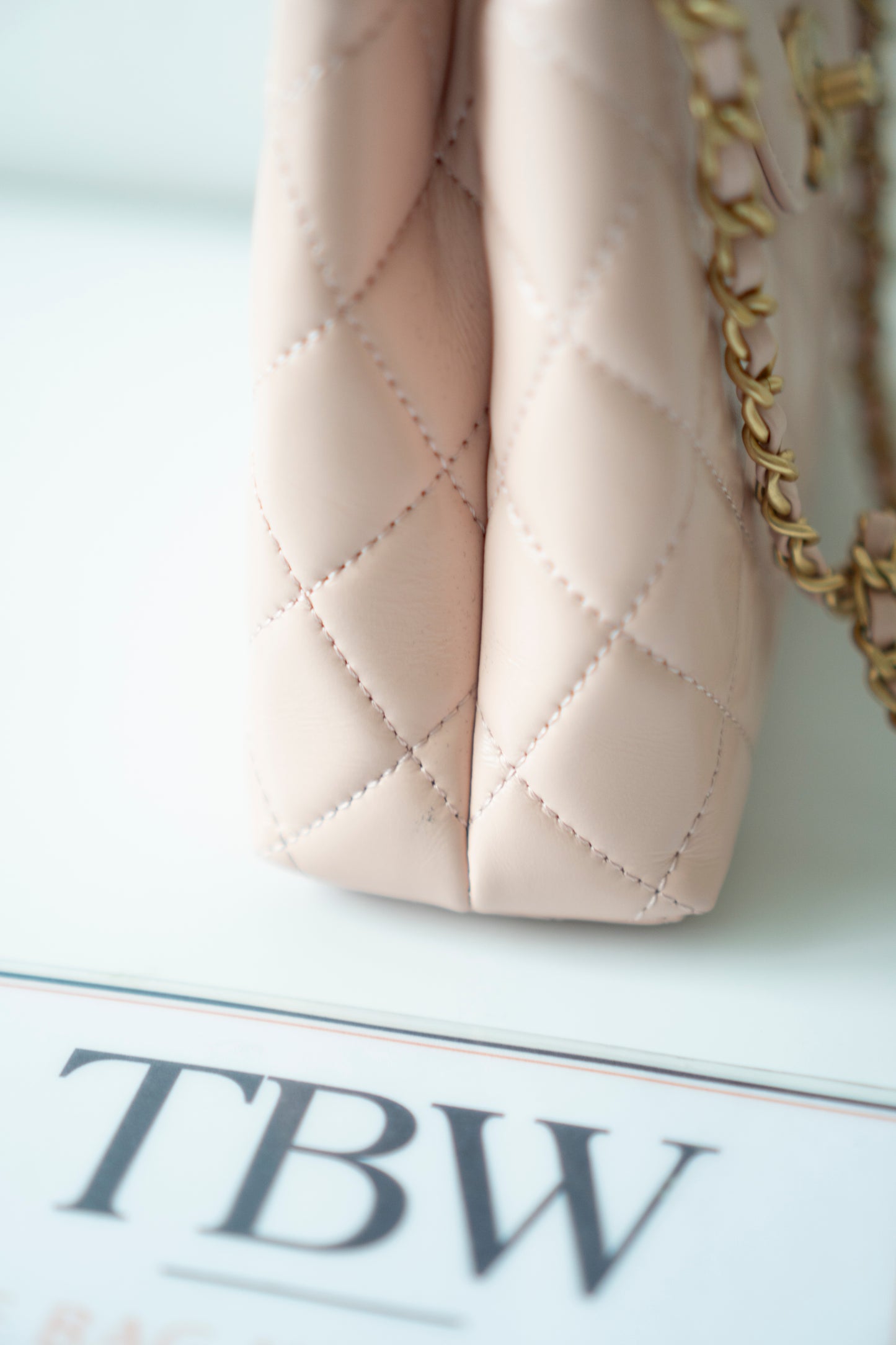 Kelly – Powder Pink Calfskin with Aged Gold Hardware