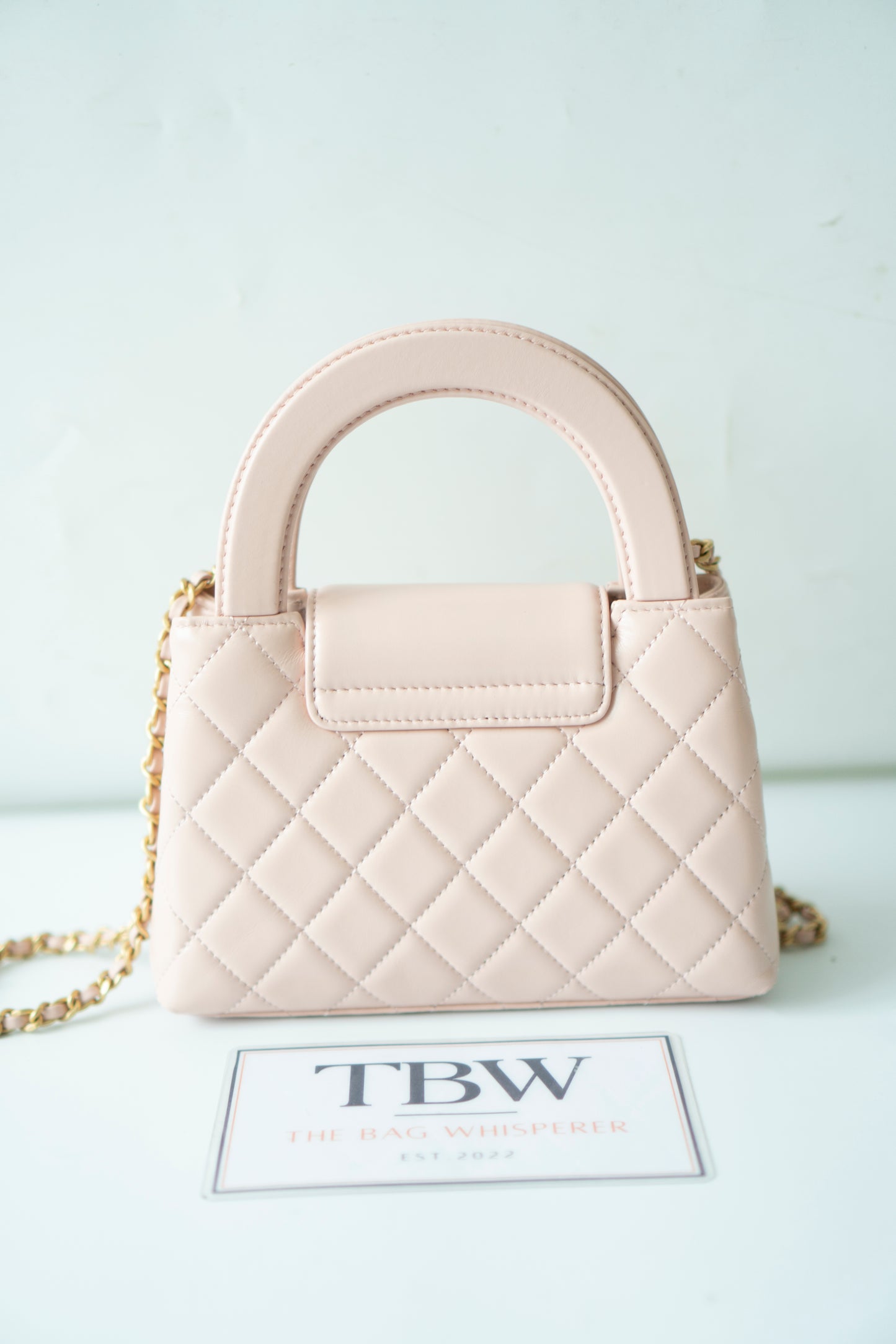 Kelly – Powder Pink Calfskin with Aged Gold Hardware