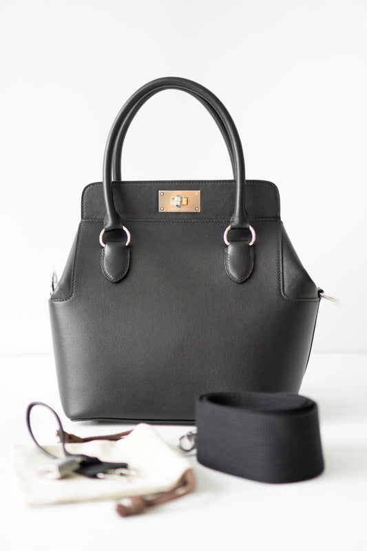 Tool box 20 in Noir Swift Calfskin with Palladium Hardware