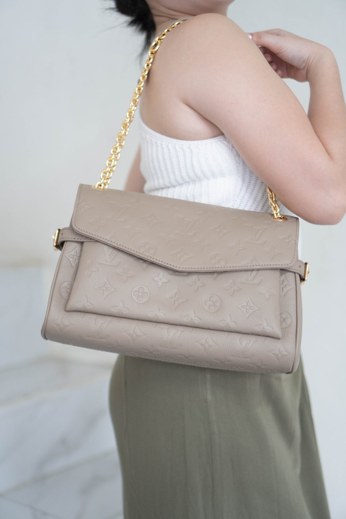 Monogram Empreinte Flap Shoulder Bag – Tourterelle