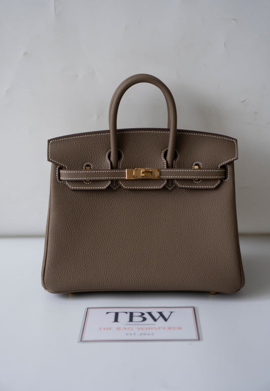 BK 25 – Etoupe Togo Leather with Gold Hardware