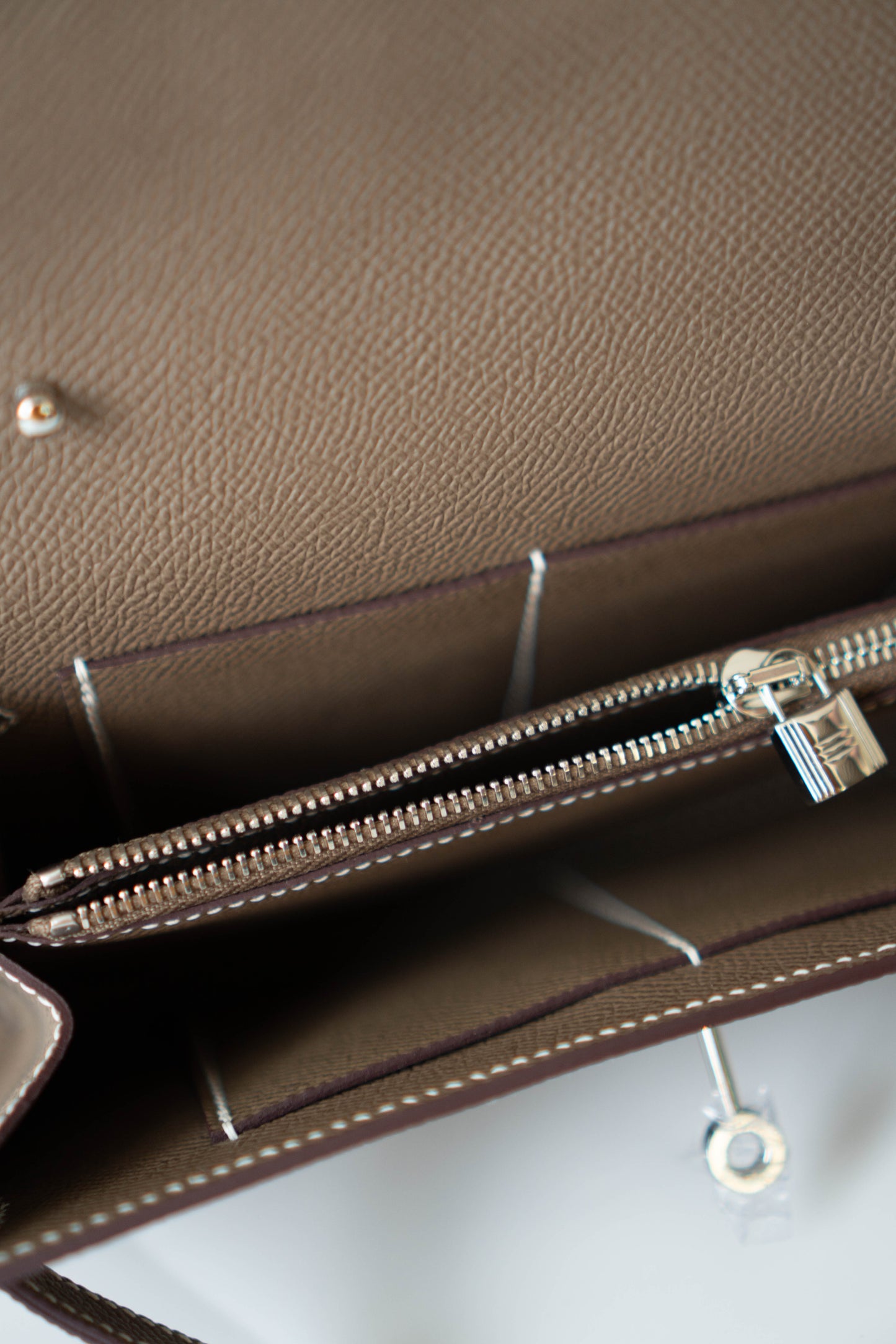 KL To Go Wallet in Etoupe Epsom With Palladium Hardware