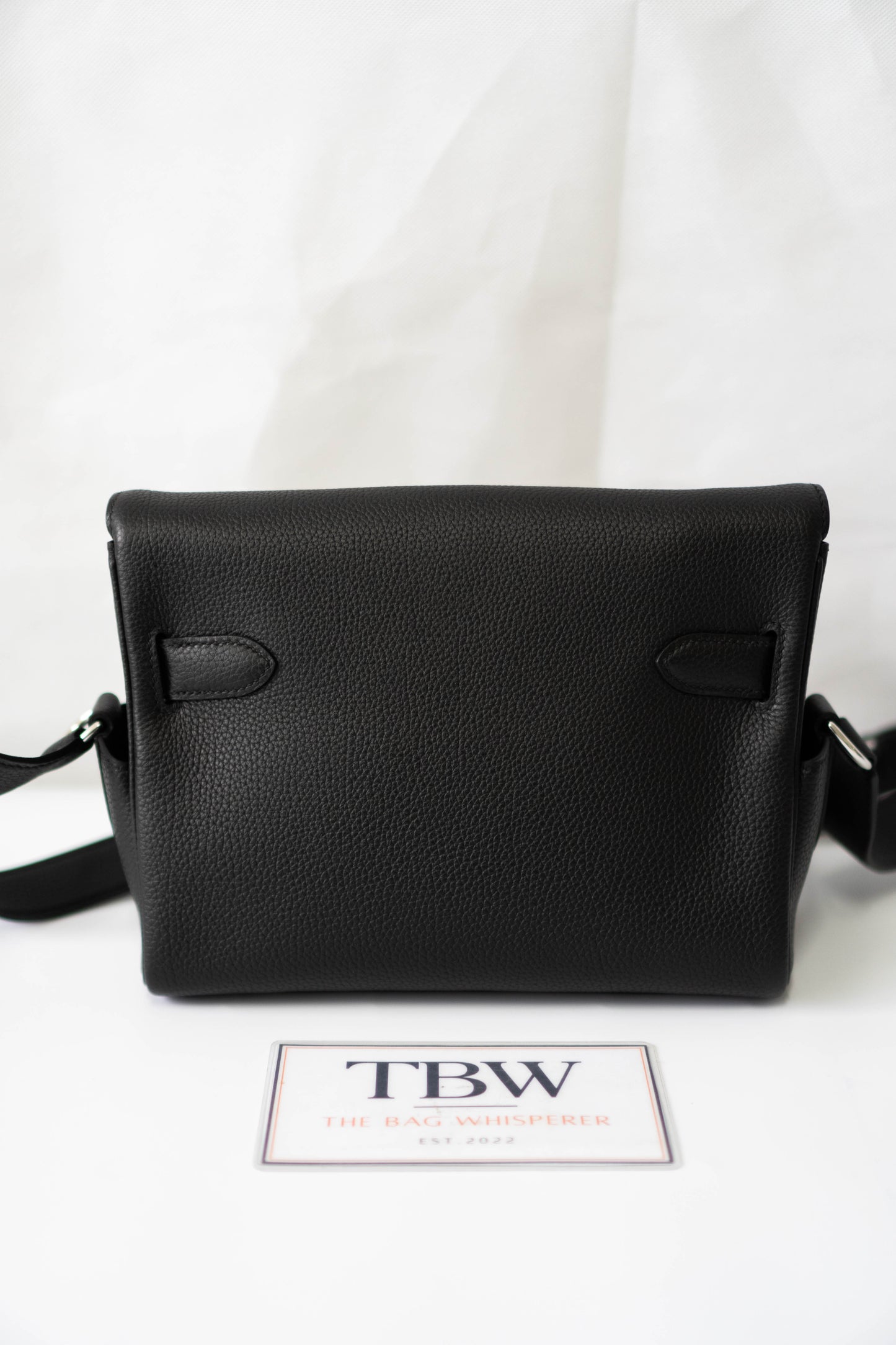 KL Messenger – Noir Togo (With Intricate Leather Veining) with Palladium Hardware
