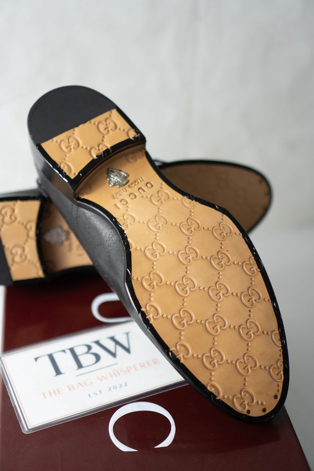 Perforated GG Leather Oxfords – Black