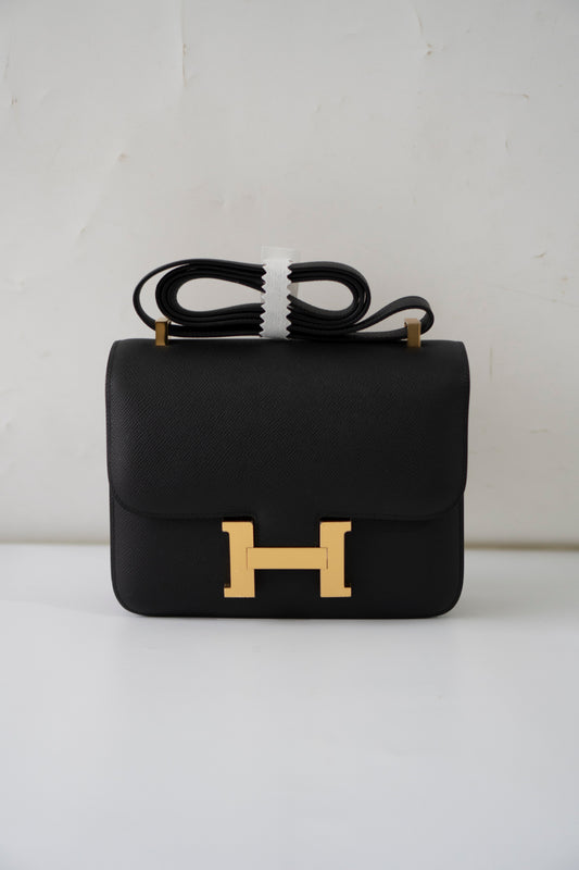 Constanc 23 – Black Epsom Leather with Gold Hardware No Logo