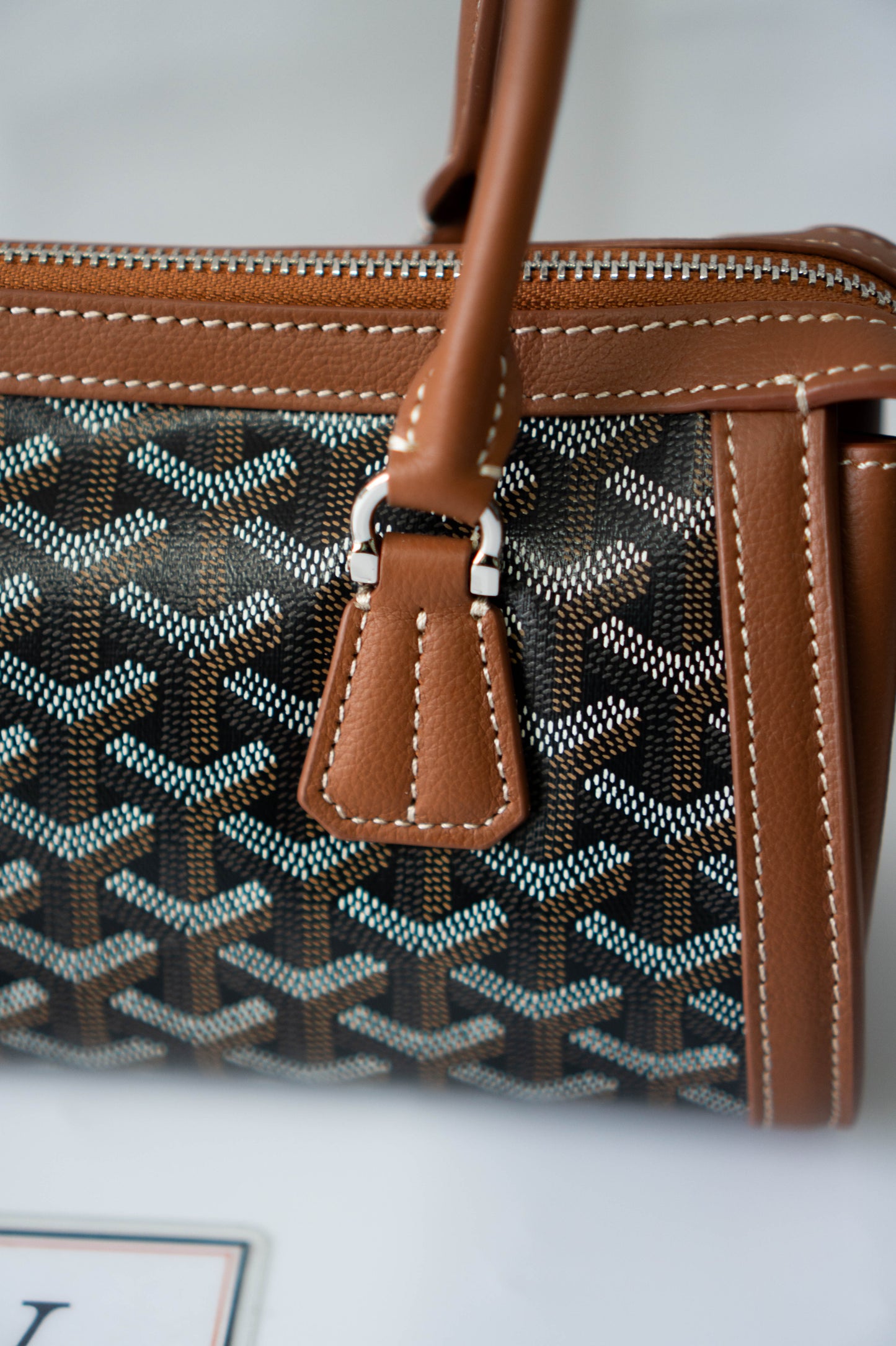 Bonbonnière Bag – Black & Tan Goyrdine Canvas