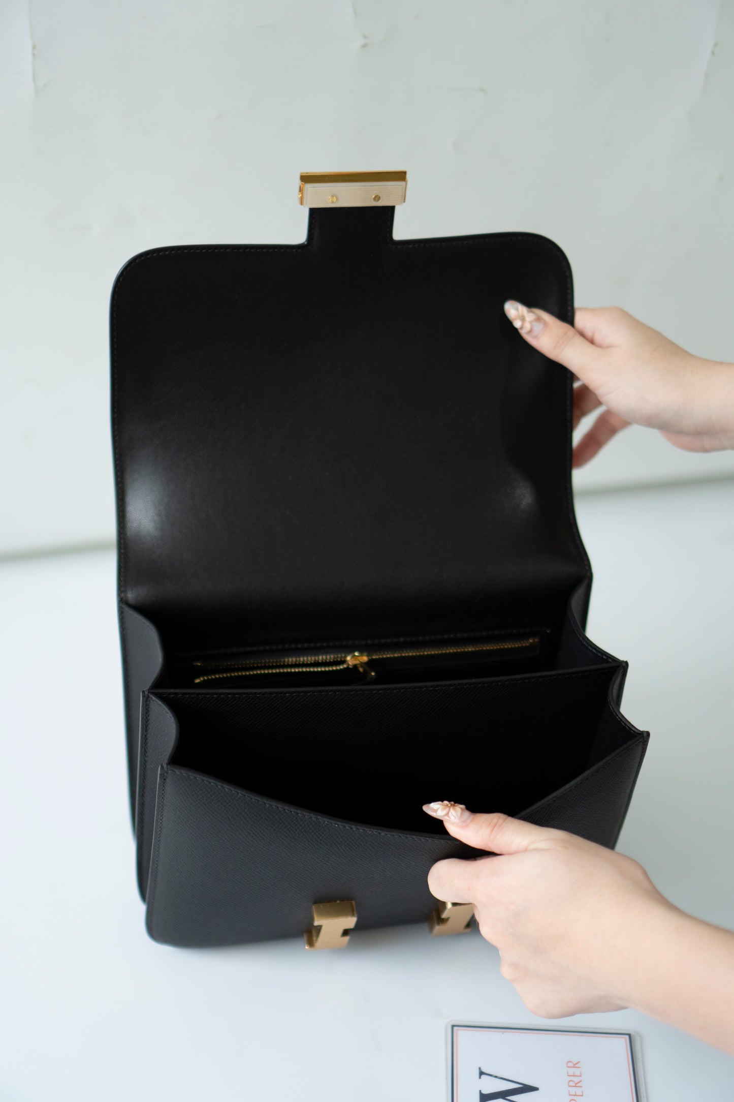Constanc 23 – Black Epsom Leather with Gold Hardware No Logo