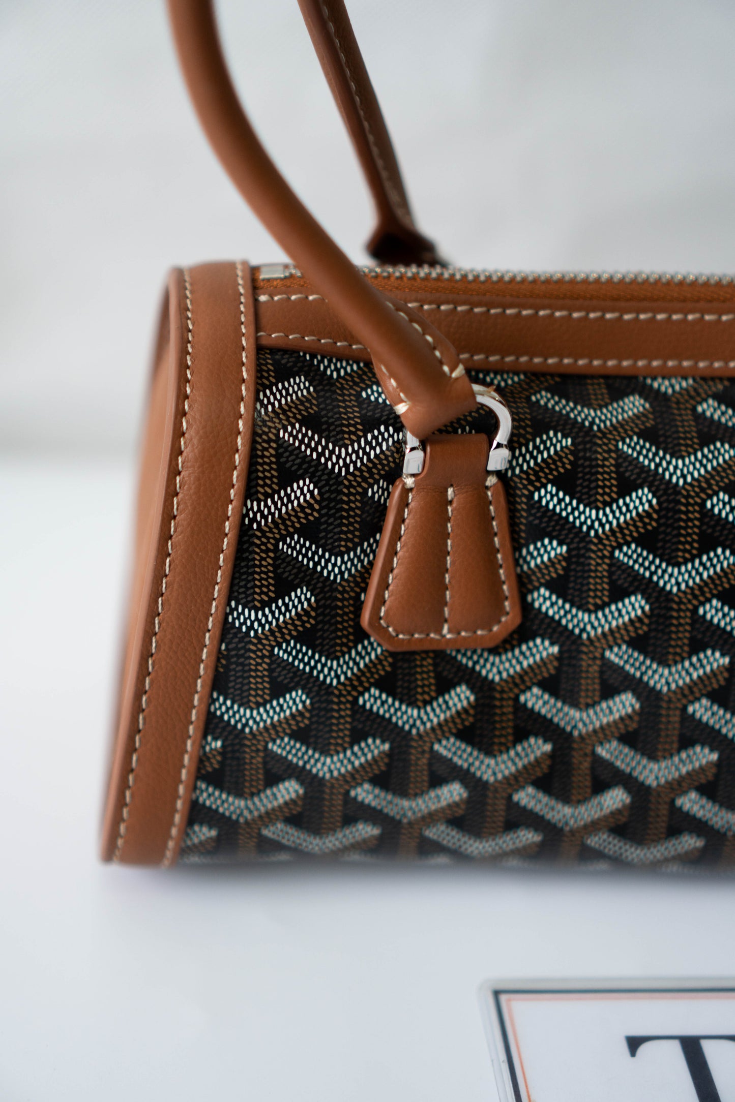 Bonbonnière Bag – Black & Tan Goyrdine Canvas
