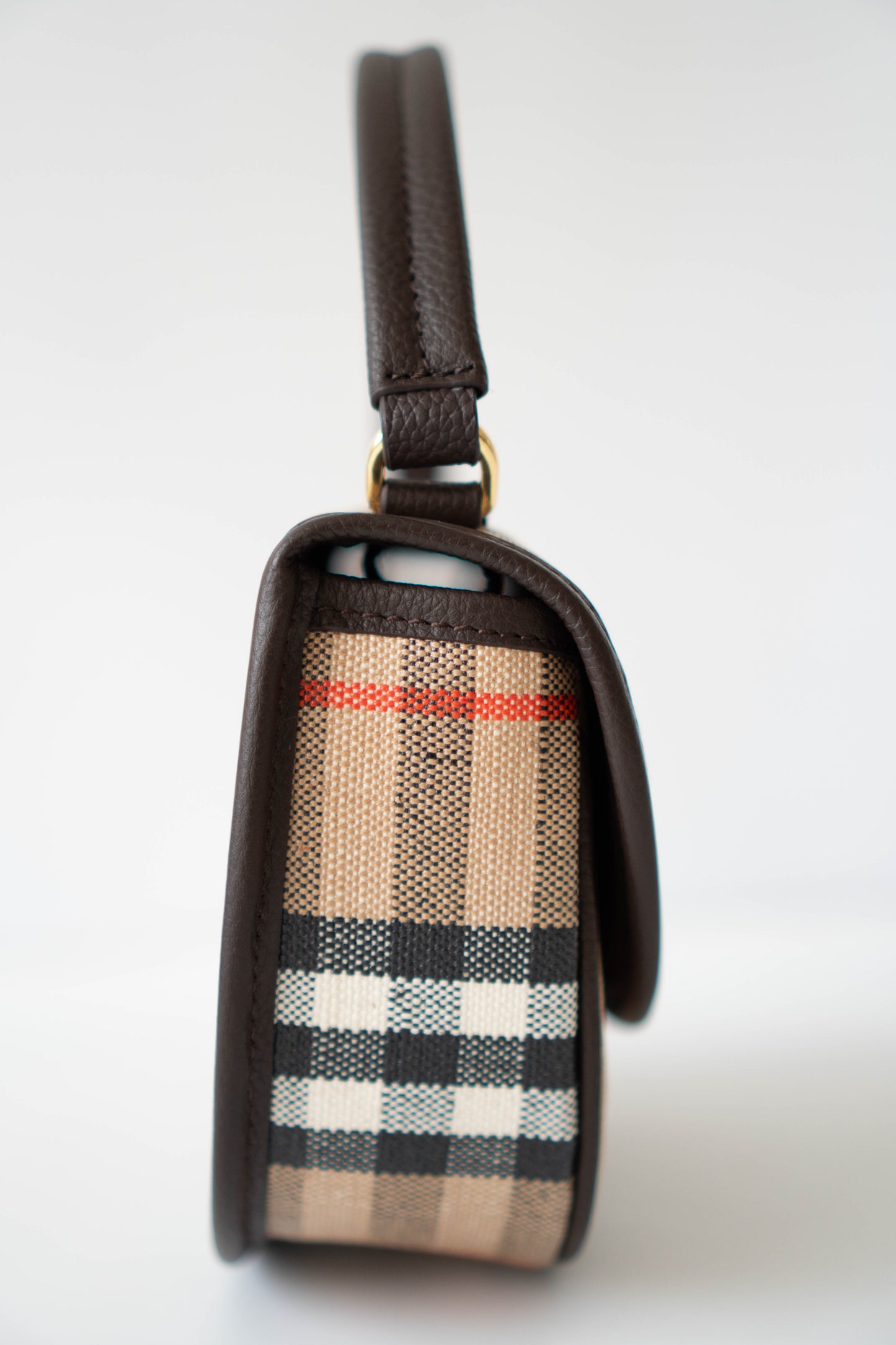 Mini Highlands Bag – Vintage Check Canvas with Brown Leather Trim