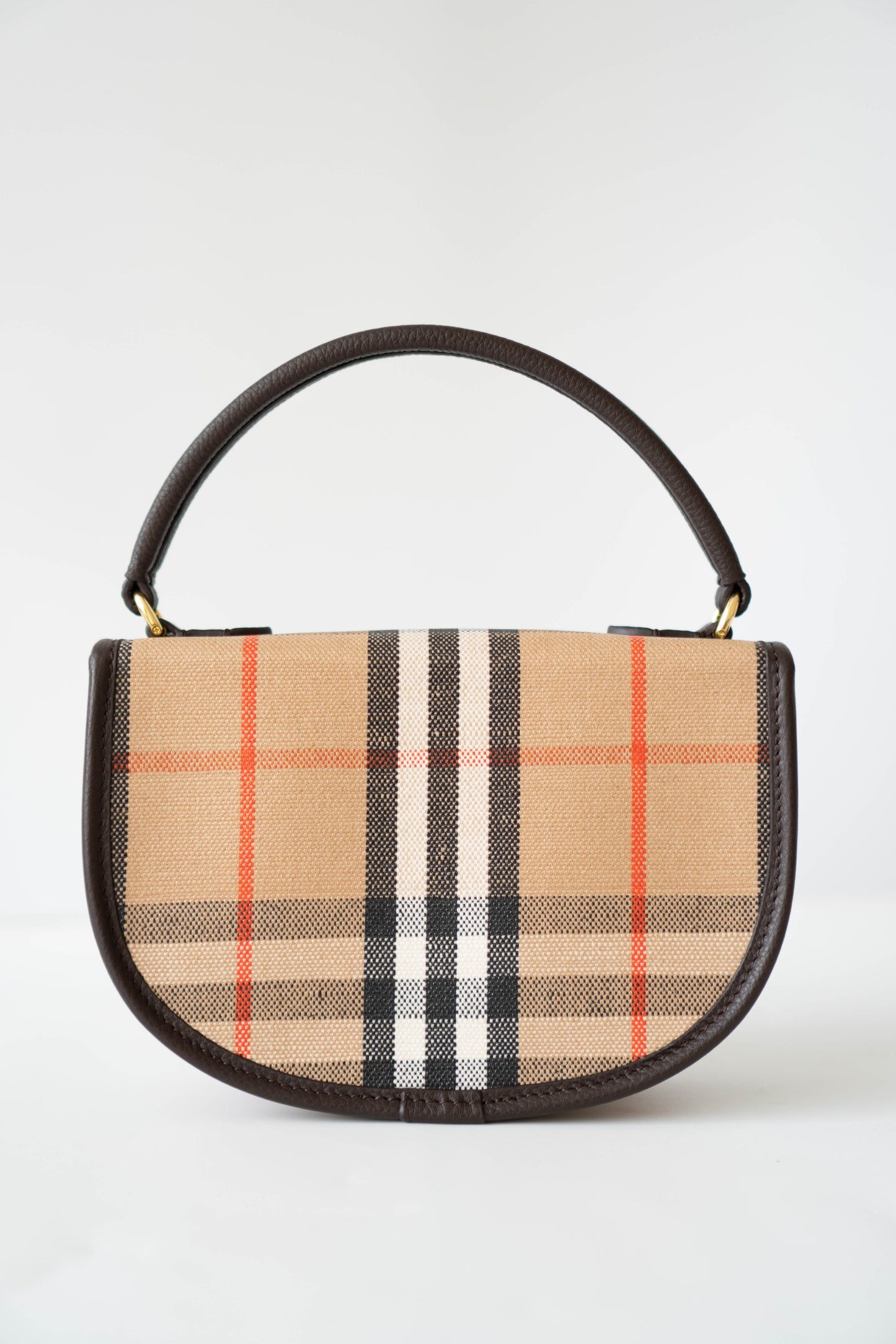 Mini Highlands Bag – Vintage Check Canvas with Brown Leather Trim