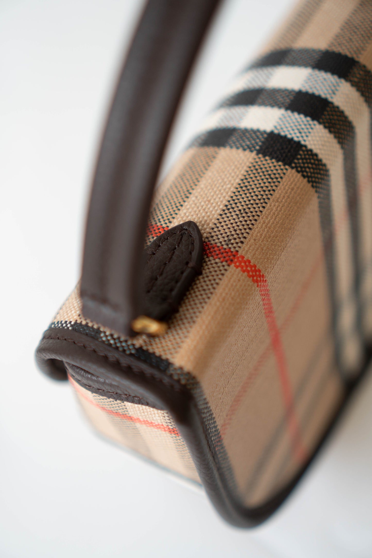 Mini Highlands Bag – Vintage Check Canvas with Brown Leather Trim