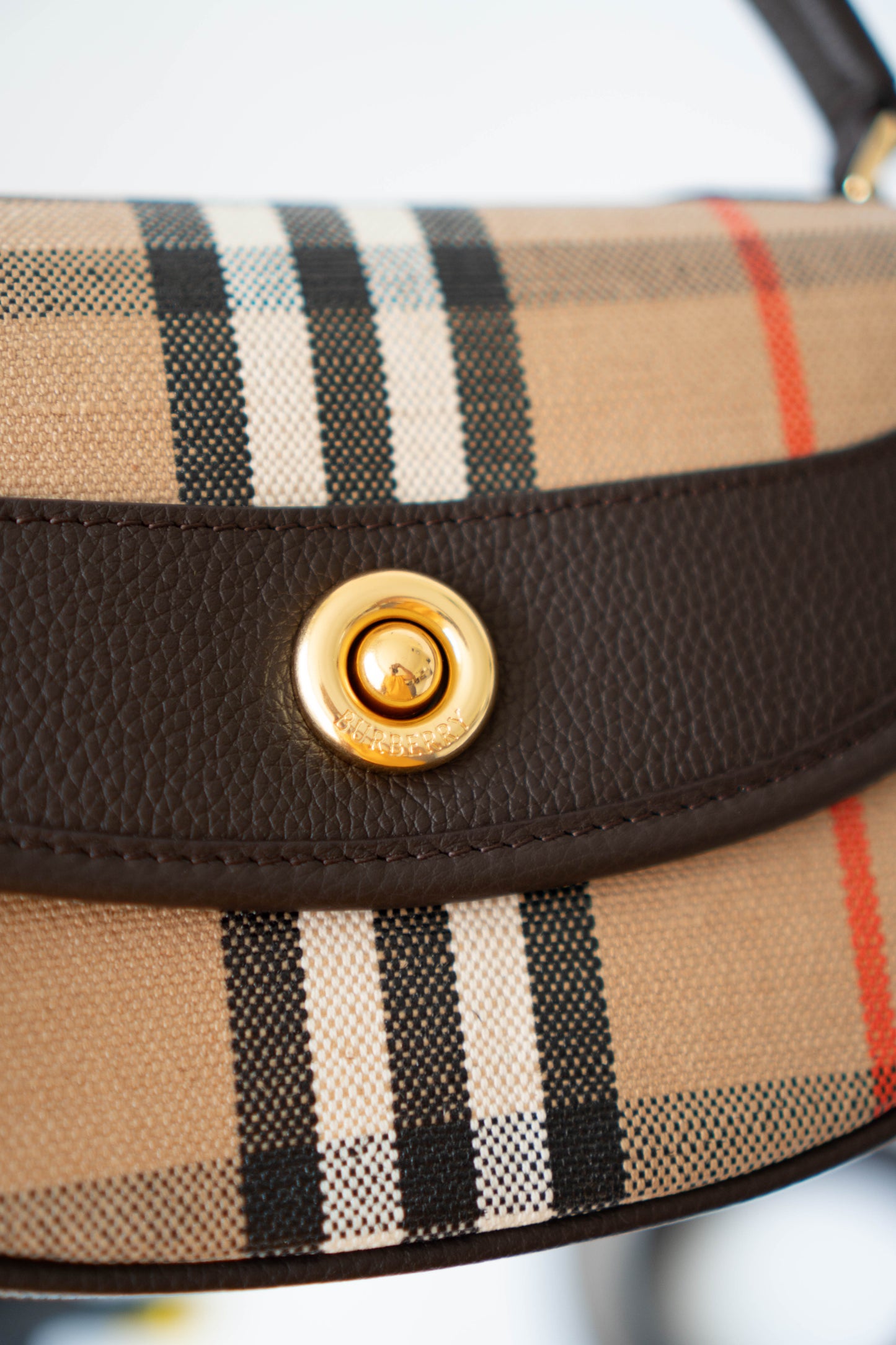 Mini Highlands Bag – Vintage Check Canvas with Brown Leather Trim