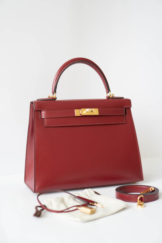 KL 28 Box in Rouge with Gold Hardware