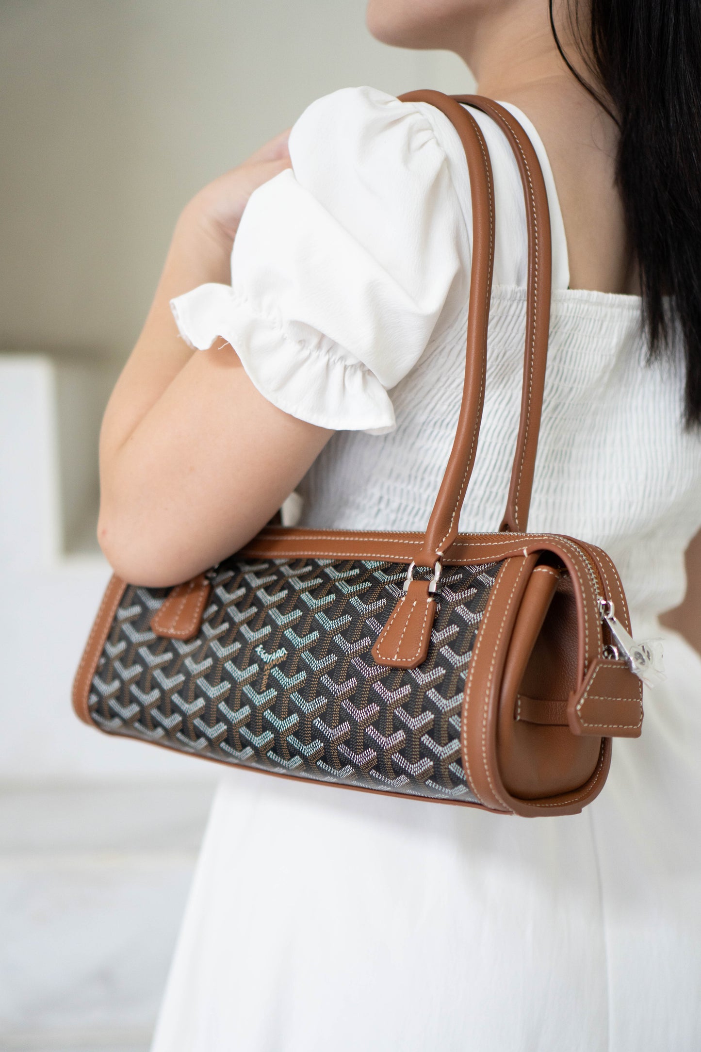 Bonbonnière Bag – Black & Tan Goyrdine Canvas