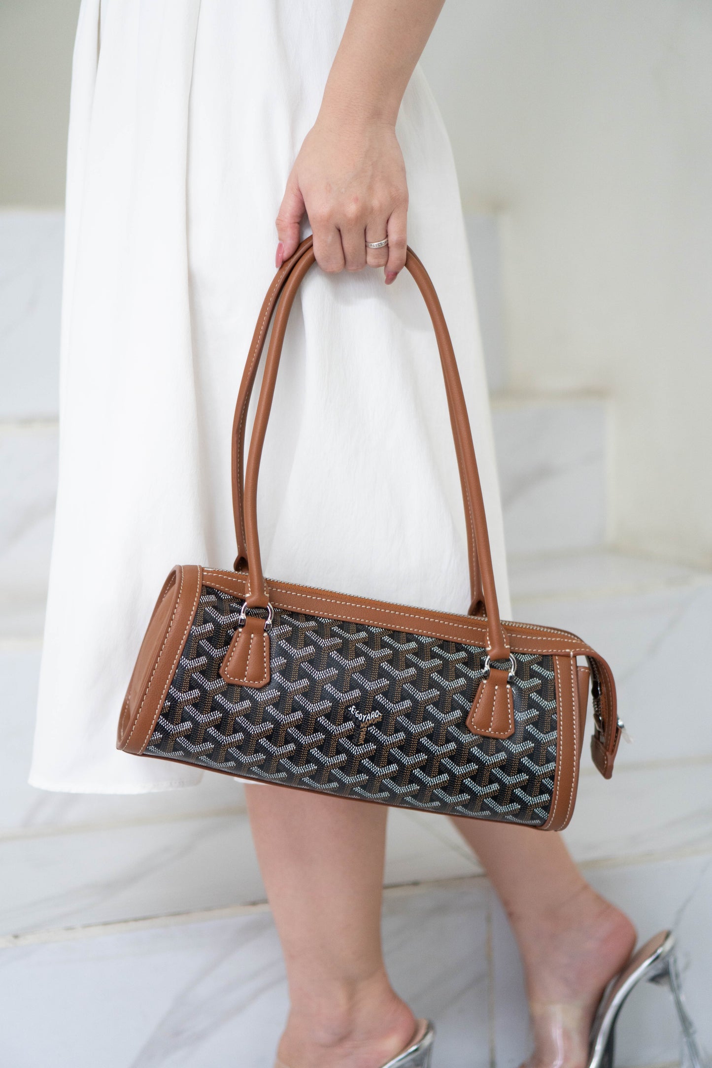 Bonbonnière Bag – Black & Tan Goyrdine Canvas