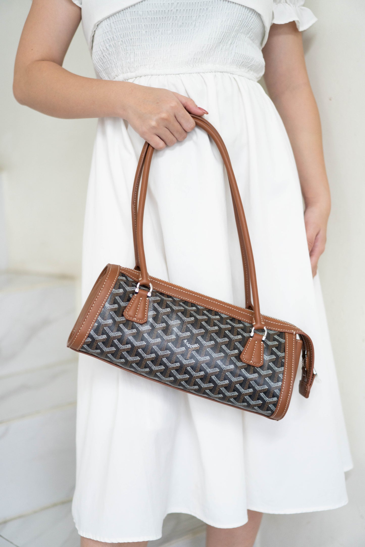 Bonbonnière Bag – Black & Tan Goyrdine Canvas