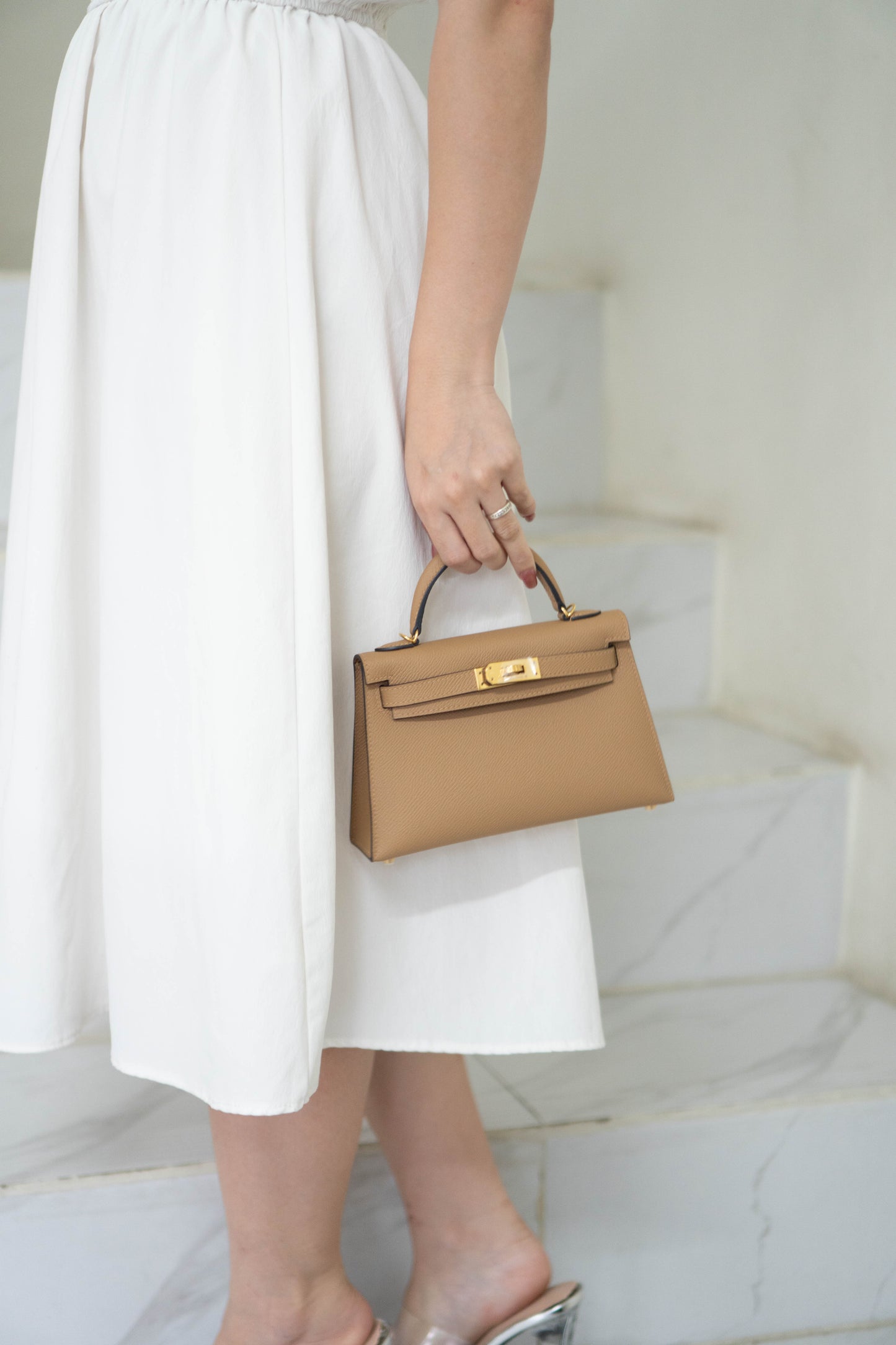 Mini KL II – Chai Epsom with Gold Hardware