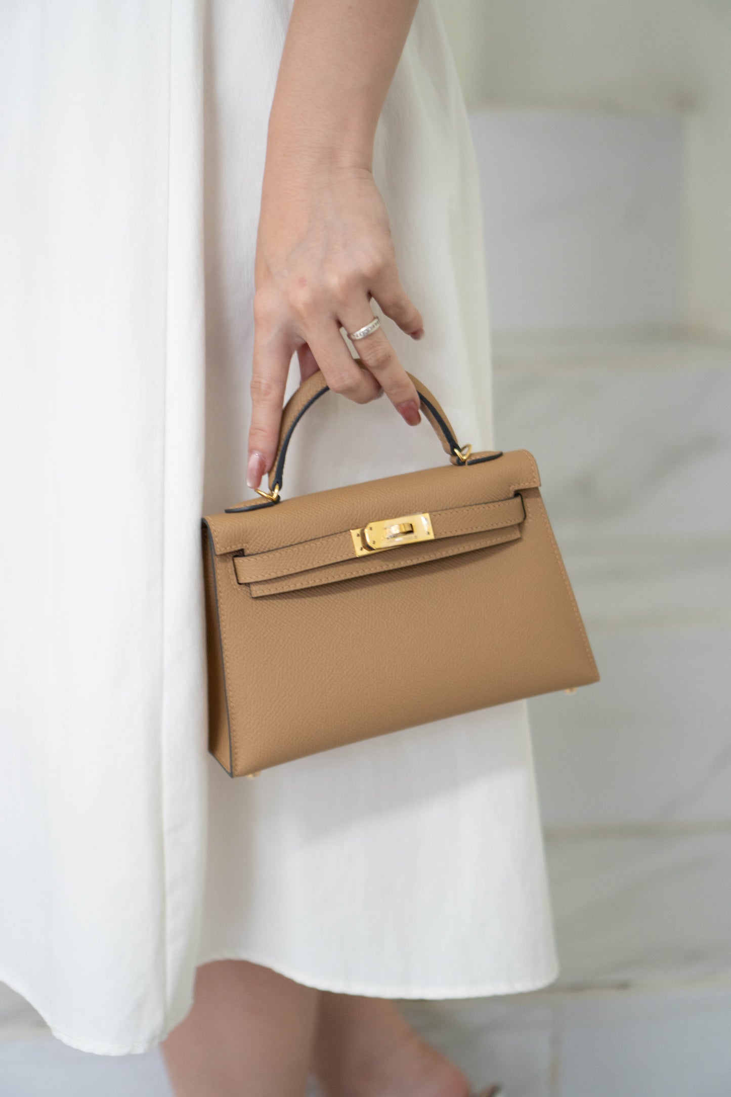Mini KL II – Chai Epsom with Gold Hardware