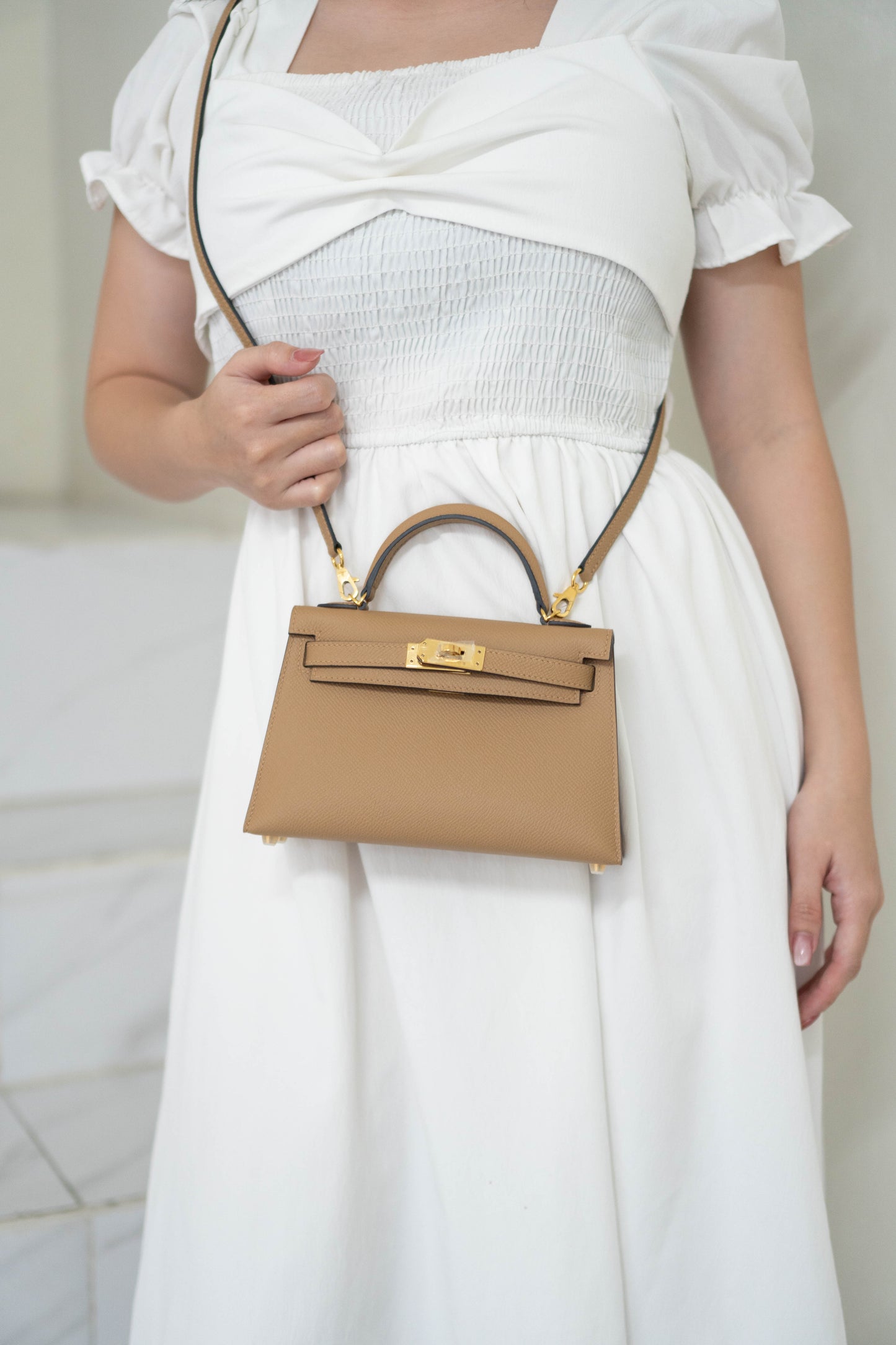 Mini KL II – Chai Epsom with Gold Hardware