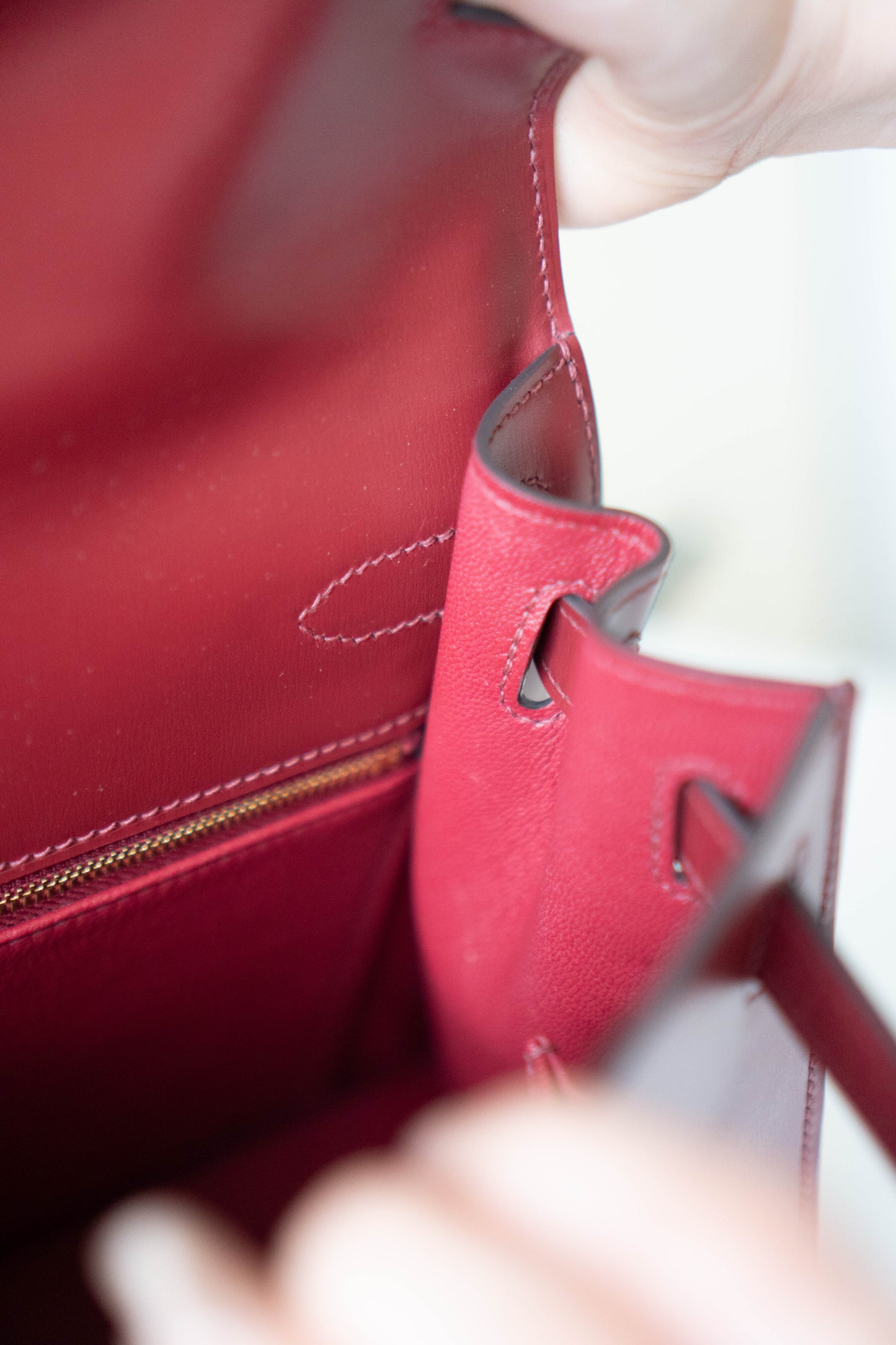KL 25 Sellier – Rouge H Box Leather with Gold Hardware