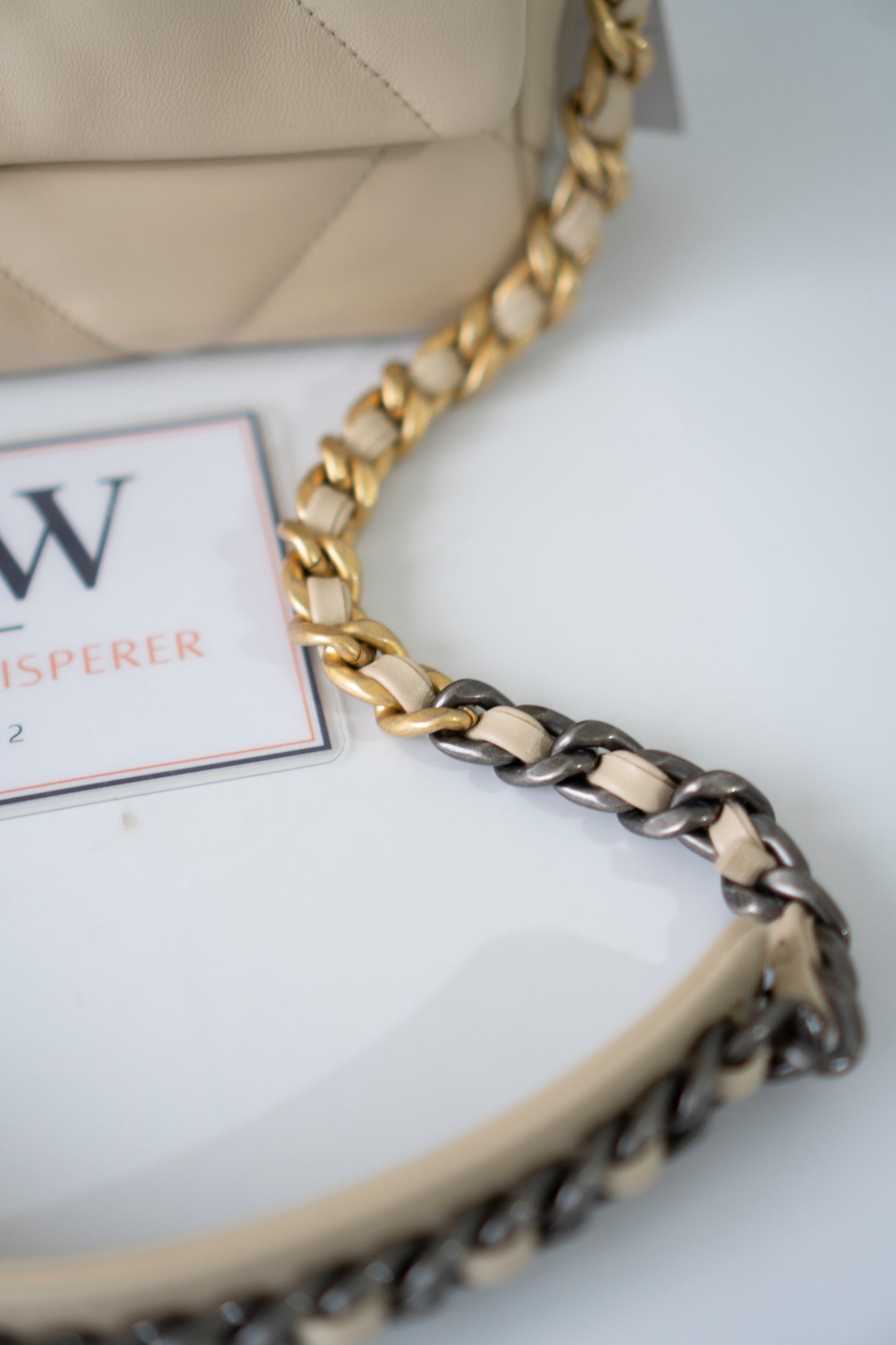 C19 Small – Beige Lambskin with Mixed Metal Hardware