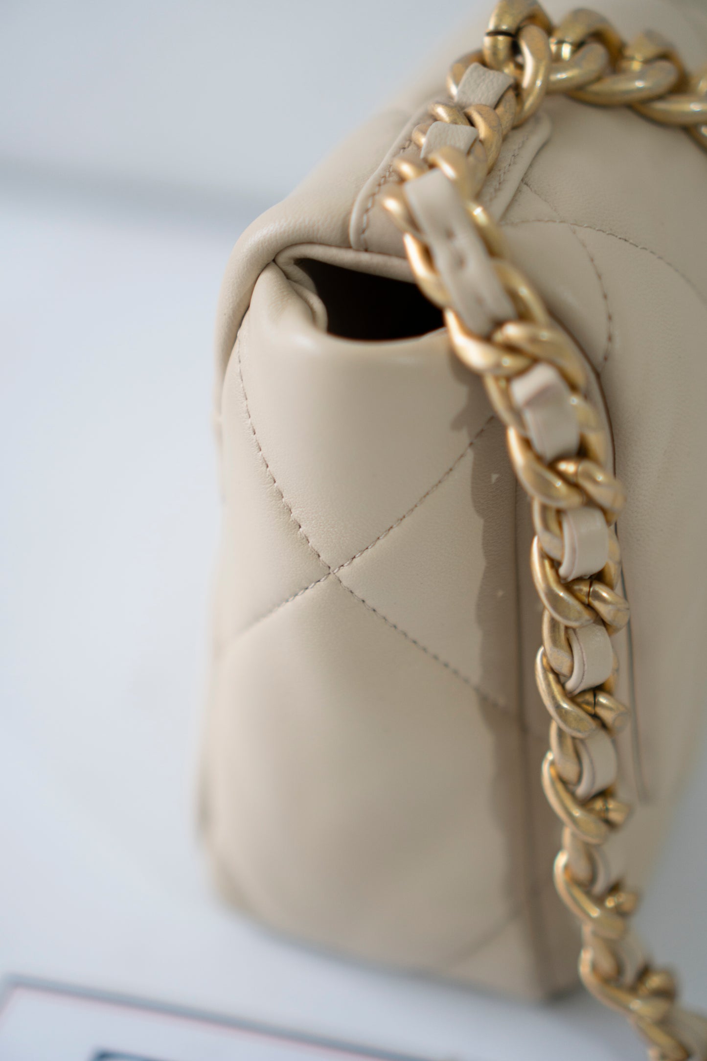 C19 Small – Beige Lambskin with Mixed Metal Hardware