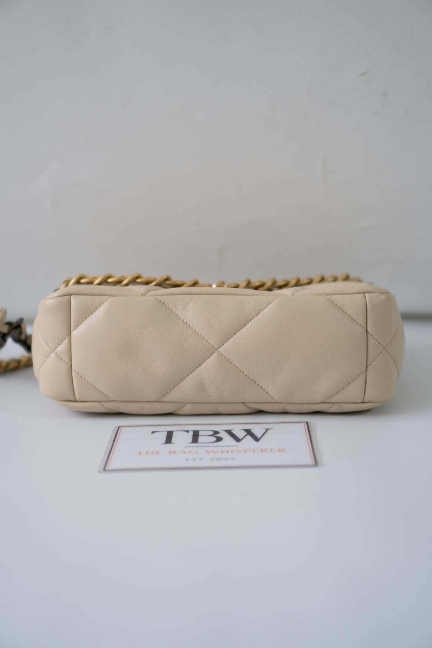 C19 Small – Beige Lambskin with Mixed Metal Hardware