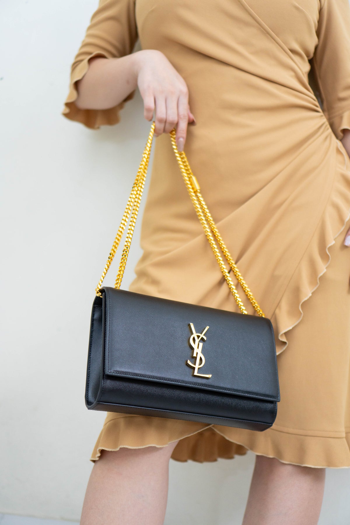 Kate in Medium Black with Gold Hardware