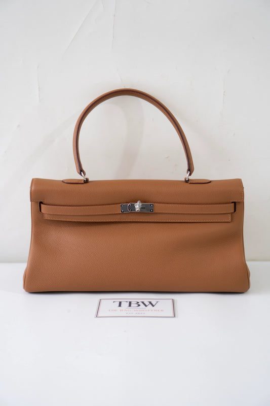 KL Shoulder 42 – Gold Clemence Leather with Palladium Hardware