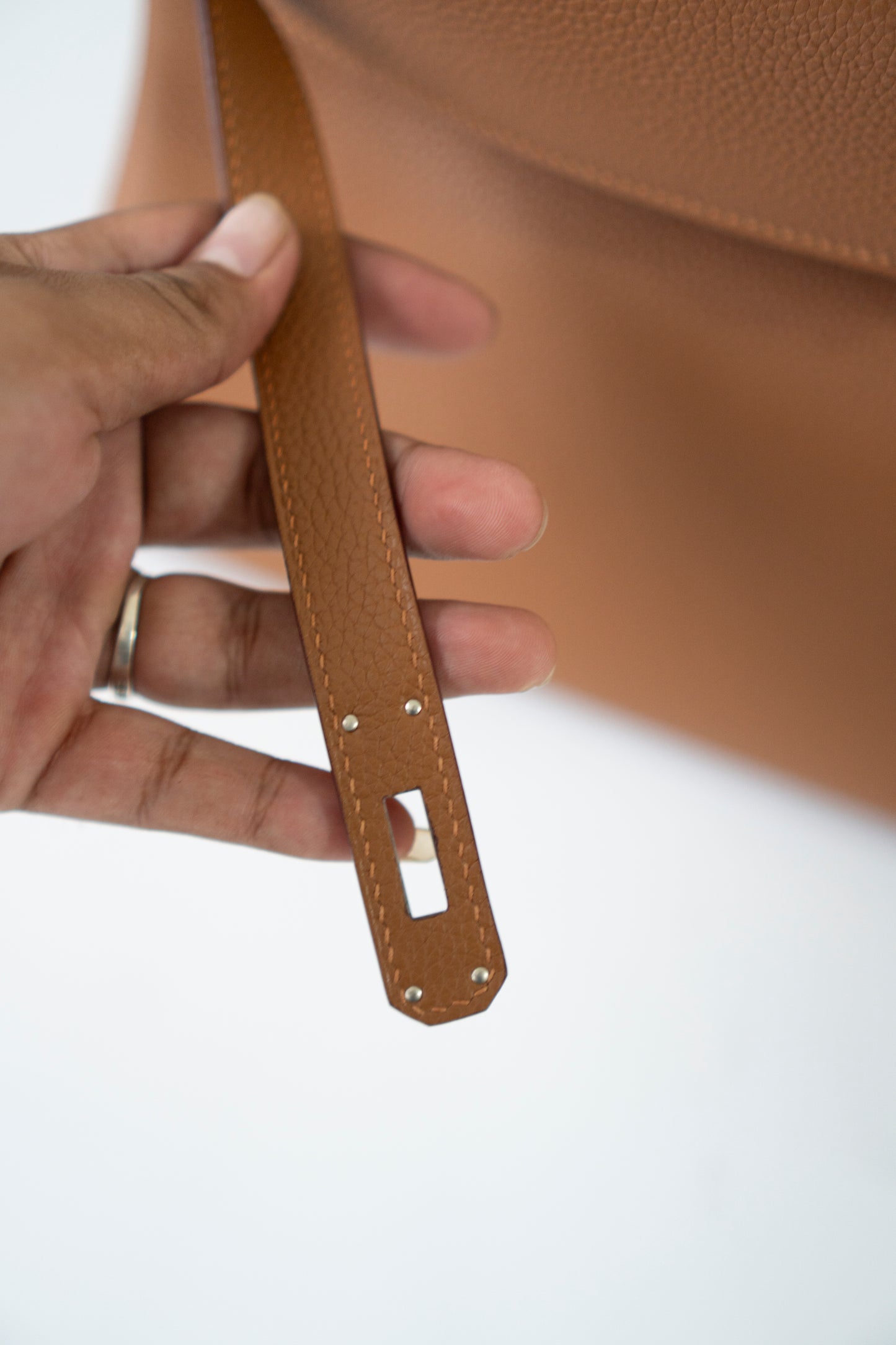 KL Shoulder 42 – Gold Clemence Leather with Palladium Hardware
