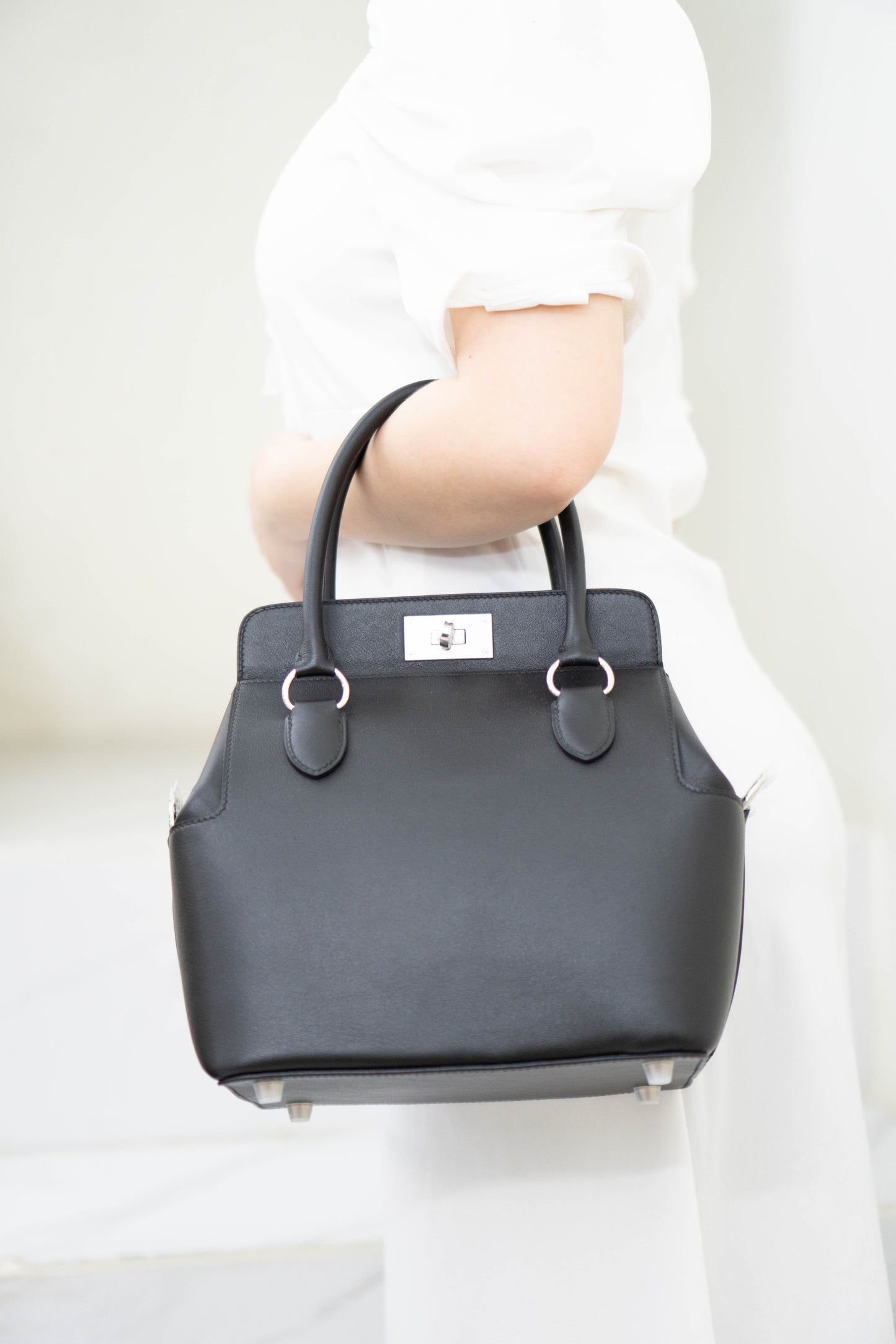 Tool box 20 in Noir Swift Calfskin with Palladium Hardware
