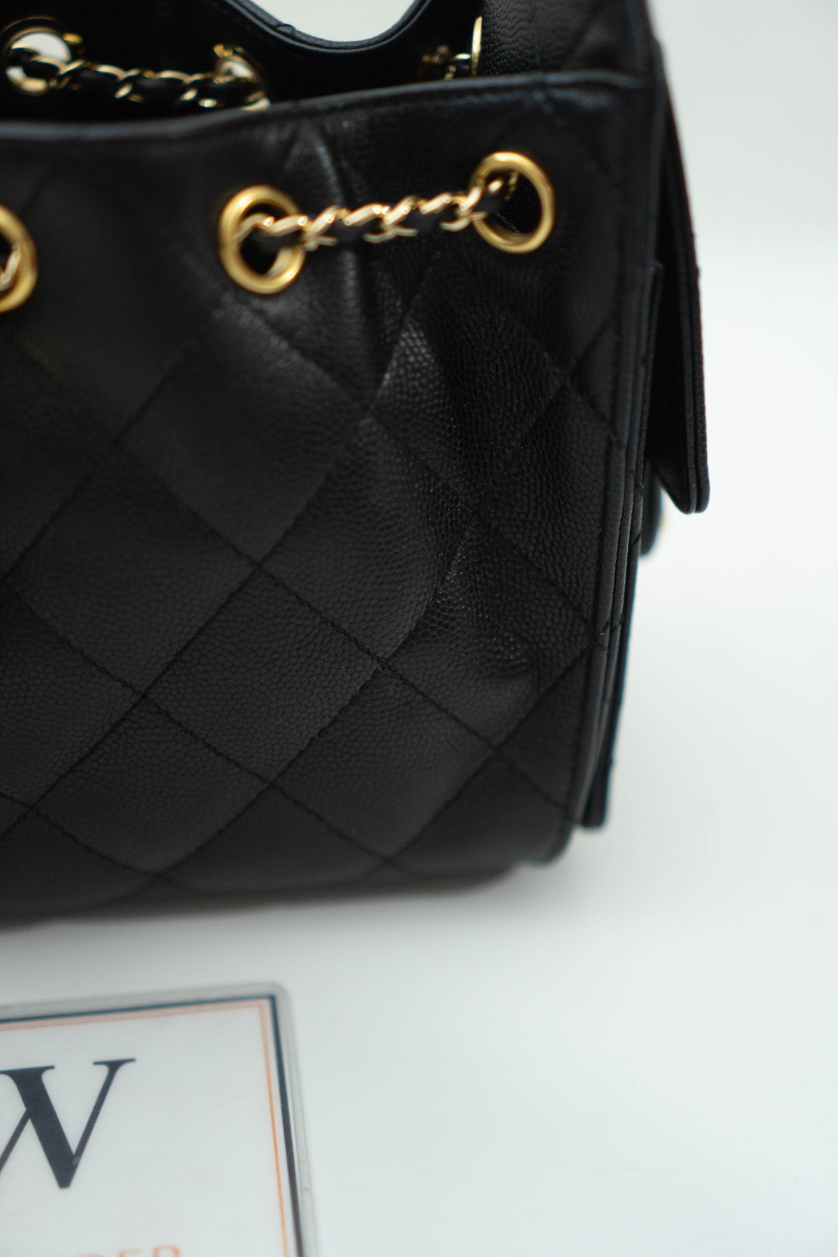C25 Small - Black Caviar in Gold Hardware