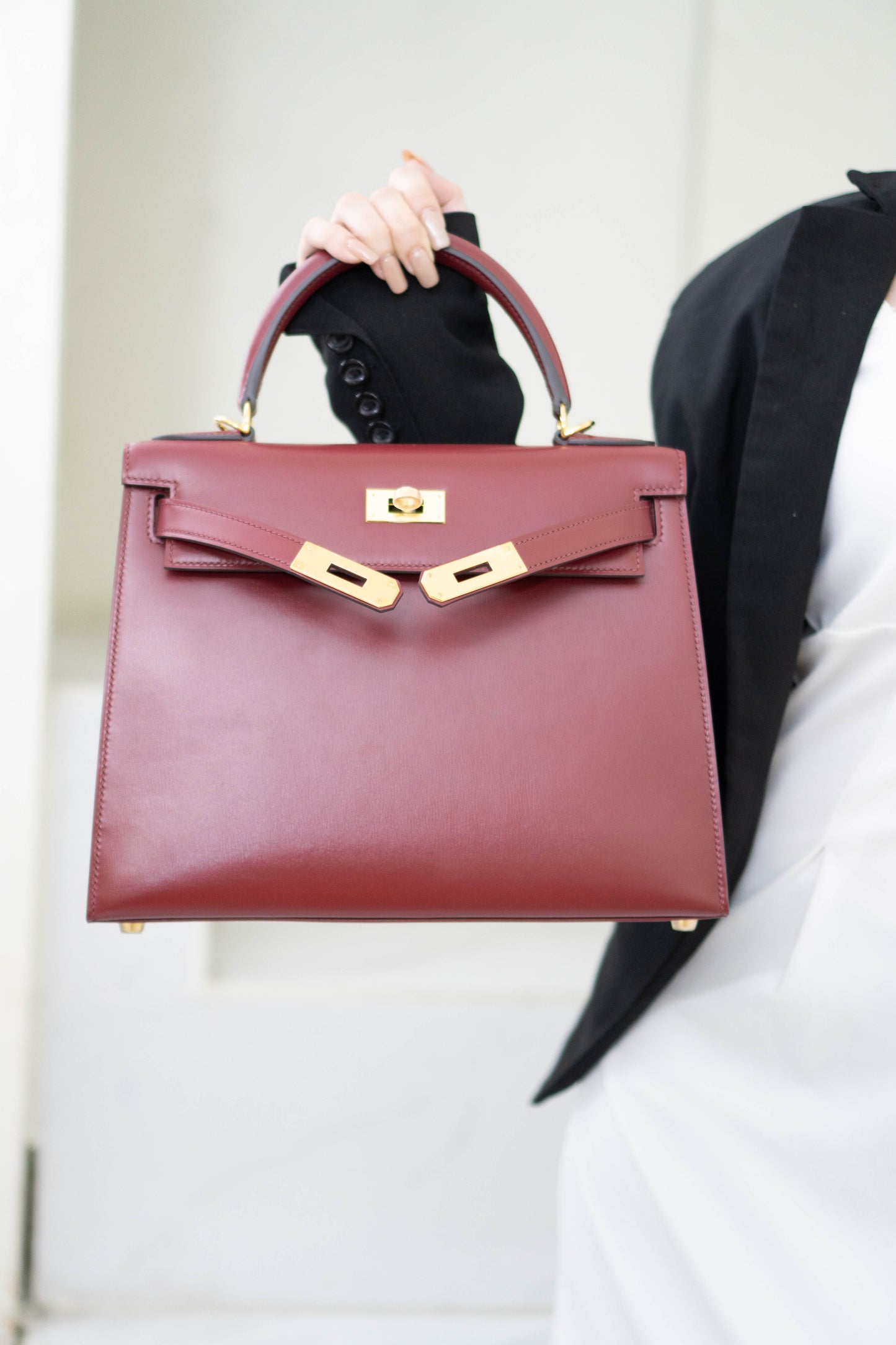KL 28 Box in Rouge with Gold Hardware